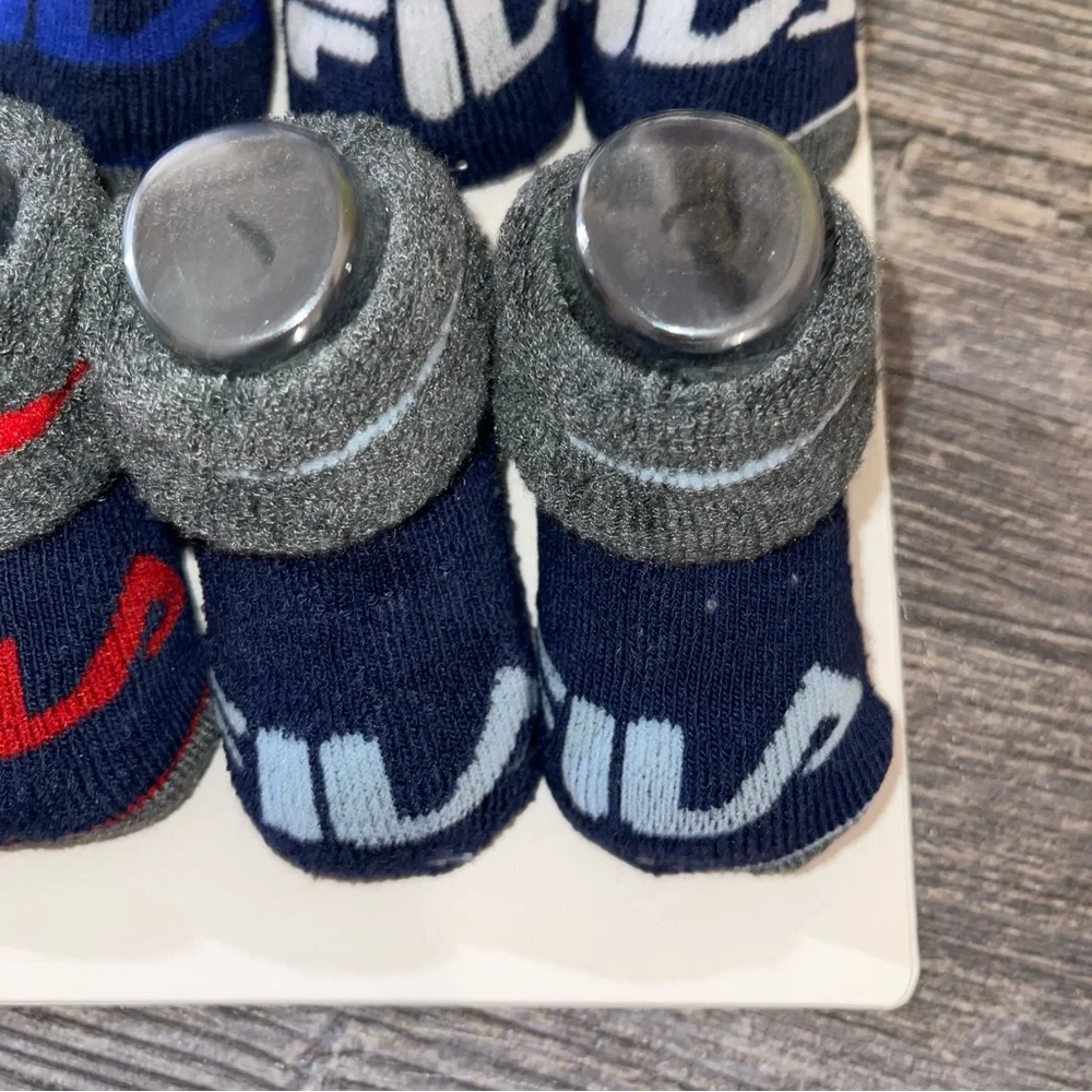 Fila Men's Athletic Socks - Navy, Gray, Red